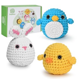 Crochet Starter Set for Beginners, Crochet Set for Animals, Beginner Set for Crochet, Gift for Birthdays, Crochet for DIY, Crochet Sets for Children and Adults with Step-by-Step Video Instructions