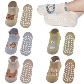 HYCLES Non Slip Baby Socks with Grip Non Skid Ankle Socks for 1-3 Years Toddlers Kids Boys Girls Infants