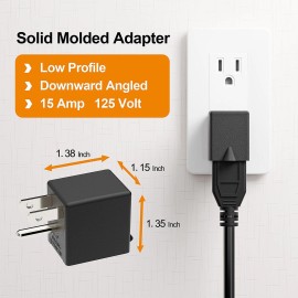 Plugrand PA-0170D 90 Degree Right Angled USA Male-Female Power Adapter, 5-15P to 5-15R...