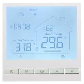 Wengart Digital Thermostat WG905,Programmable Thermostat with Humidity Display,Precise Temperature Control,Suitable For Heating Systems,White