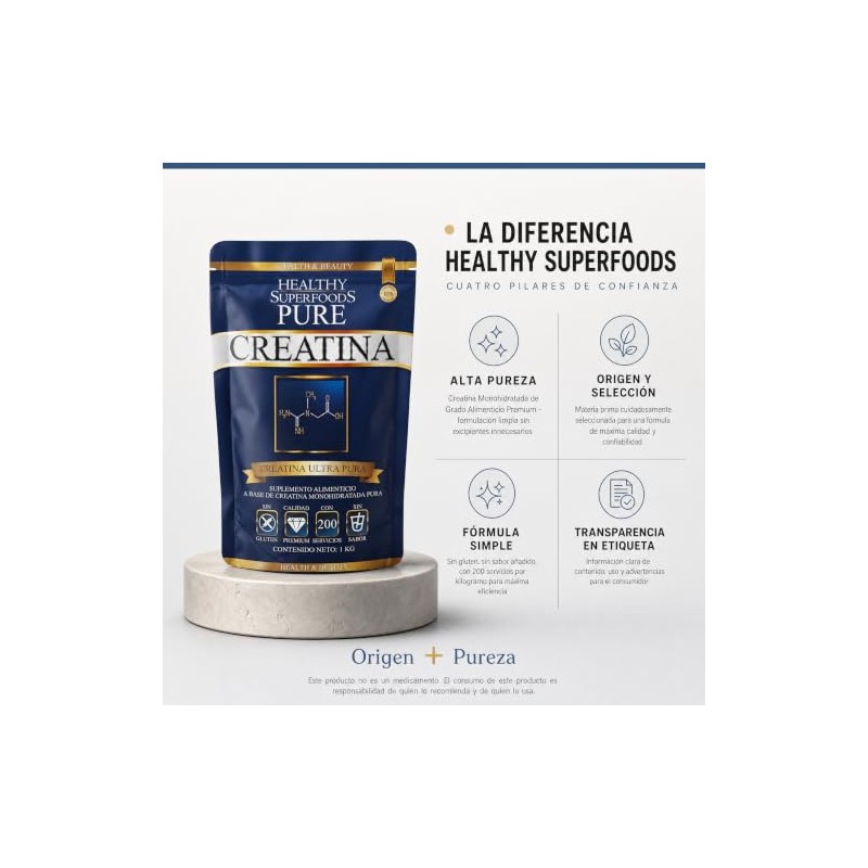 Creatina Ultra Pura 1kg 200 Servicios | CREATINA ULTRA PURA
