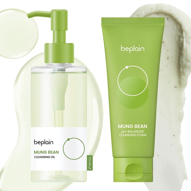 beplain Mung Bean Cleansing Oil(6.76fl.oz/200ml)| Fragrance-Free | Non-Comedogenic Tested| Makeup