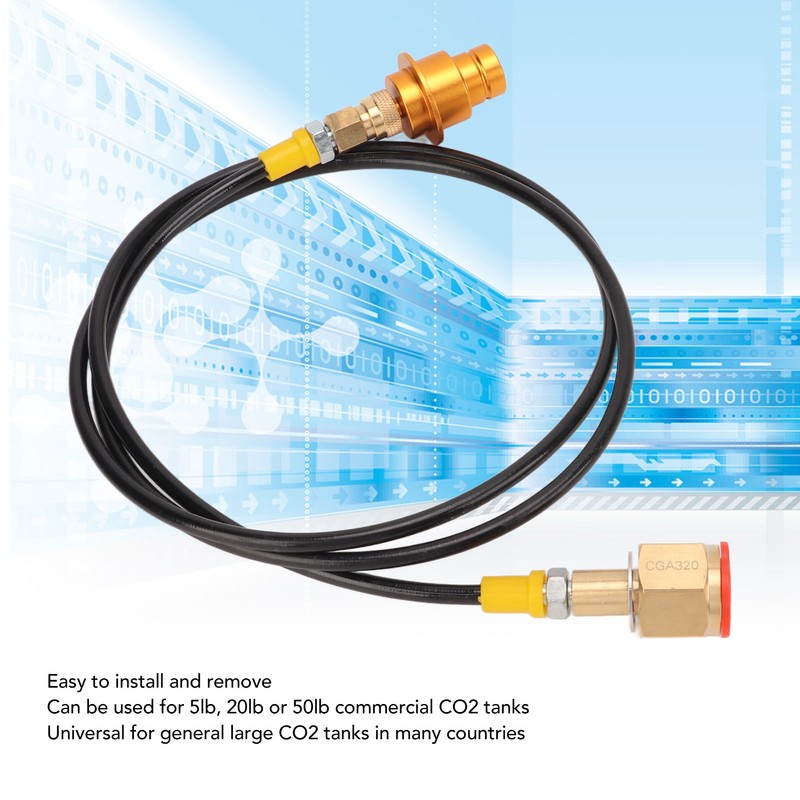 CO2 Tank Adapter Hose 60 Inch Brass ABS Soda Machine