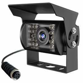 AHD 1080P HD Backup Camera, IP69 Waterproof IR Night Vision Wide View Angle Reversing Rear View Camera with GX12 M12 4 Pin Connector for Monitor, for RV Truck Trailer Pickup Camper Bus Van Tractor