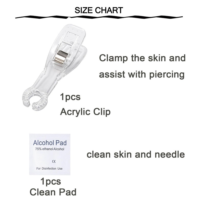 QWALIT Belly Button Piercing Gun Kit - Silver Navel Piercing