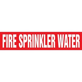 Accuform RPK325SSB Self-Stick "FIRE Sprinkler Water" Pipe Marker for 1-1/2" to 2" OD Pipe, White on Red, 1-1/2" H x 8" W