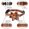 ADOGGYGO Fall Dog Collar with Detachable Floral, Adjustable Orange Plaid