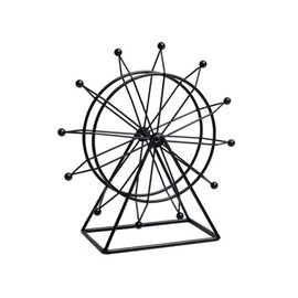 LIFTATAPA Ferris Wheel Bookshelf Decor, Gold Ferris Wheel Alloy Shelf Decor Accents Ornament, Tabletop Art Sculpture Model for Living Room, Fireplace, Desk, Entryway Decor (Black)