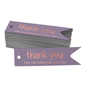 Inkdotpot Pack Of 50 Real Rose Gold Foil Paper Tags Thank You For Celebrating With Me Birthday Favor Hang Tags