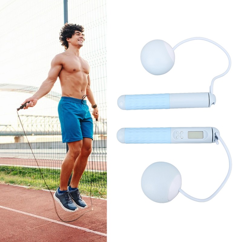 Cordless Jump Rope with Counter LCD Backlit Display Smart Weighted