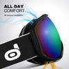 Odoland Snow Ski Goggles, OTG Snowboard Goggles for Men Women