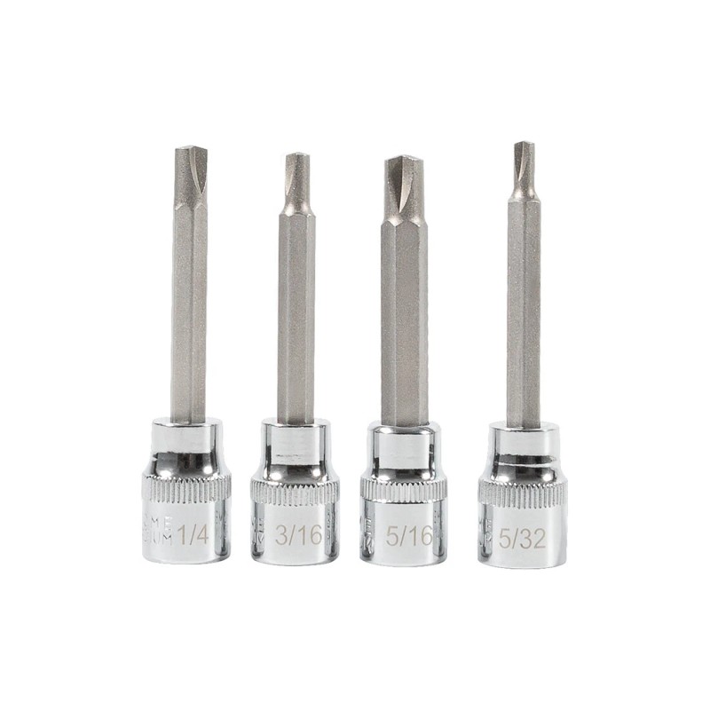 Chevy 4PC Clutch Head Bit Socket Set Used with 3/8"