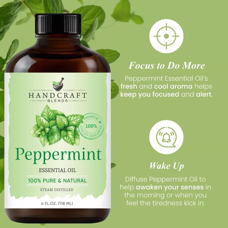 Essential Handcraft Blends Peppermint Essential Oil - Huge 4 Fl