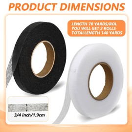 Hpmjz 2 pcs Adhesive Fabric Fusing Tapes No Sewing Hem Tape 3/4 Inch Iron On Hemming Tape No Sew Solution Tapes for Pants Crafting Projects Clothes Dresses Curtains