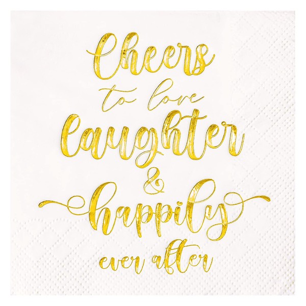 Crisky - Servilletas para fiestas de novia, doradas, para cócteles,