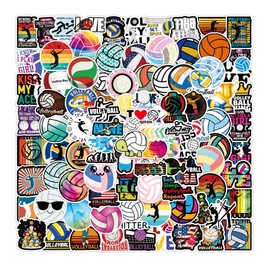 Pack of 100 Cute Volleyball Stickers for Skateboard, Luggage, Motorcycle, Car, Phone, Scrapbook, Laptop, Bicycle, Suitcase, Computer, Ball, Sport, Waterproof Stickers for Teenagers, Girls, Adults