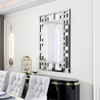 Wisfor Wall Decorative Home Mirror Rectangular Large Silver Vanity Beveled