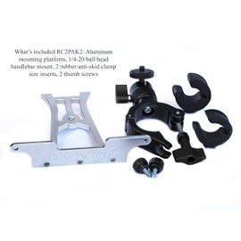 Bike Mount for DJI RC 2 Controller for Mini 4 Pro and Air 3/3S Bicycle, Boat, Motorcycle, ATV, UTV, Tripod Mount and Bike Handlebar Mount 360° Rotation 1/4-20 Ball with Locking Clamp - RC2PAK2