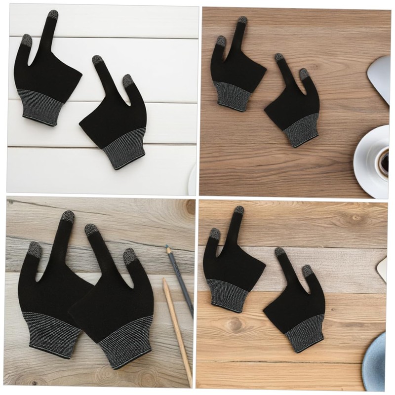 Operitacx 2Pairs Graphene Touch Screen Gaming Gloves Breathable Two Finger