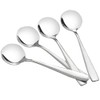 HOMMP 16-Piece Soup Spoons Set, Stainless Steel Round Bouillon Spoons