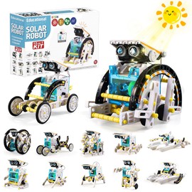 Kit de Robot Solar 12 en 1 STEM, Juguete de Construcción Alimentado por Energía Solar, Experimento Educativo, Kit de Robótica DIY, Juguete Educativo de Ciencia para Niños y Niñas 8+ Años, Blanco