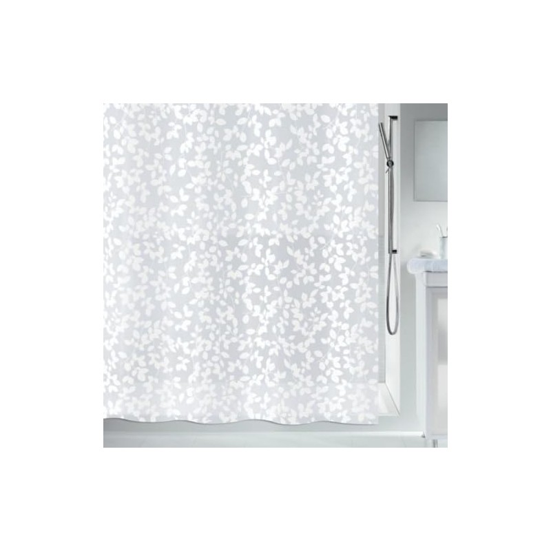 Spirella Anti-Schimmel Duschvorhang - Anti-Bakteriell, waschbar, wasserdicht, Peva, „Blatt“ 180x200cm