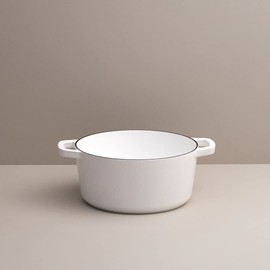 Milo by Kana 3.5-quart Enameled Cast Iron Dutch Oven with Lid | Premium Casserole Cooking Pot | Enamel Coating Inside and Out | Oven Safe and Dishwasher Friendly (White with Silver Knob)