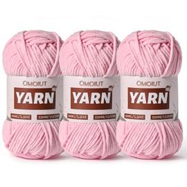 3 Packs Plush Chenille Chunky Crochet Yarn - Baby Yarn for Crocheting Soft - Velvet Yarns Knitting for Blankets Crafts - Fluffy Amigurumi Yarns 300g / 393yd (3 Pink)