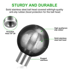 FANAUE B-0 Mount Aluminum Ball Adapter with 1/4"-20 Threaded Hole with B Size 1" Ball,Compatible with Compatible with RAM Mount B Size 1" Ball Components