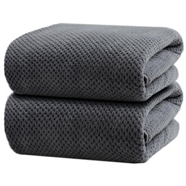 HVMS Oversized Bath Towels Extra Large 40x80 Inches Bath Sheets for Adults Super Soft Quick Dry Highly Absobent Microfiber Shower Towels (2 Piece, Charcoal)…