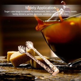 ZORZA 3Pcs Vintage Sugar Tongs Charming Mini Tongs with Rose Handle Tong Perfect for Appetizers Desserts Kitchen Bar and Tea Parties Practical Ice Cube Clips Small Food Clips