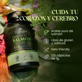 Omega 3 De Salmon 120 Cápsulas Zen Natura Sabor Sin sabor