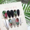 Summer Discount Tropical Handmade Nail Tips - White Gloss /