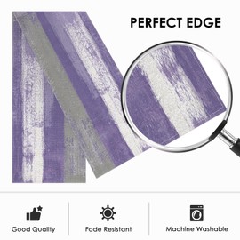 Emvency Farmhouse Table Runner, Vintage Purple Grey Abstract Art Painting for Kitchen Coffee Table Family Dinners Holiday Parties Wedding Events Decor(13x72 inch)