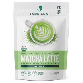 Jade Leaf Organic Matcha Latte Mix - Cafe Style Sweetened Blend - Sweet Matcha Green Tea Powder (5.3 Ounce)