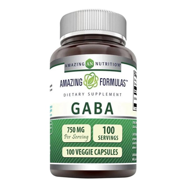 Amazing Formulas GABA 750mg 100 Cpsulas Vegetales Suplemento Reduccin del