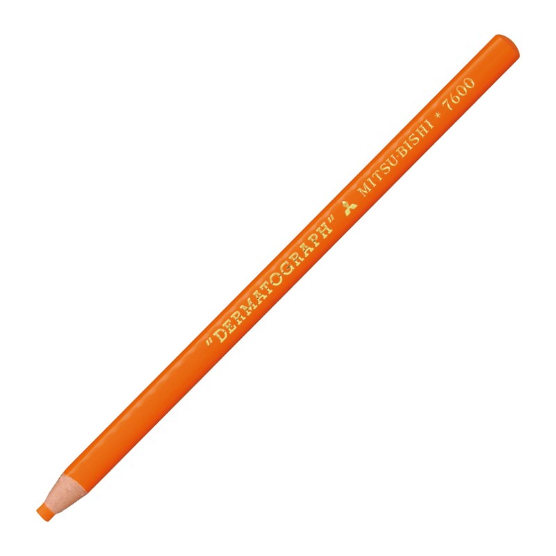 Mitsubishi Pencil K7600.4 Colored Pencils, Oil-based Dermatograph, No. 7600, Orange,