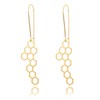 Stainless Steel Gold Plated Cut Out Hexagon Honeycomb Post Dangle