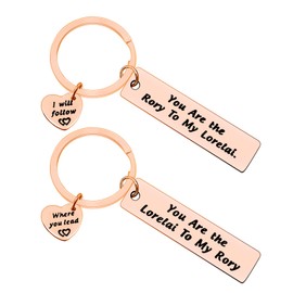 Ximalun Mother Daughter Keyring Set Lorelai and Rory Keyring Set Best Friend Gift Sister Gift TV Show Inspired Gift Gilmore Girls Gift Mothers Day Gifts Christmas Birthday Gifts