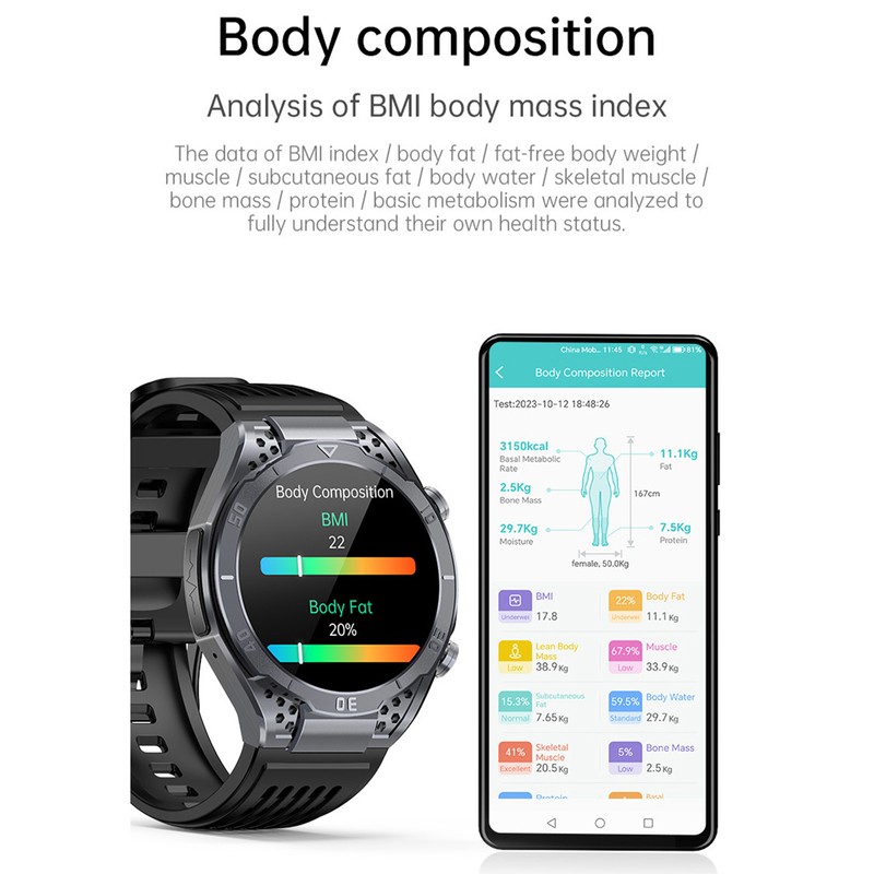 Smartwatch 1.43 Inch AMOLED BT Talk Water Resistant Built in