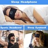 Bluetooth Sports Headband Wireless Sleep Headphones Exercise Music Headband Black
