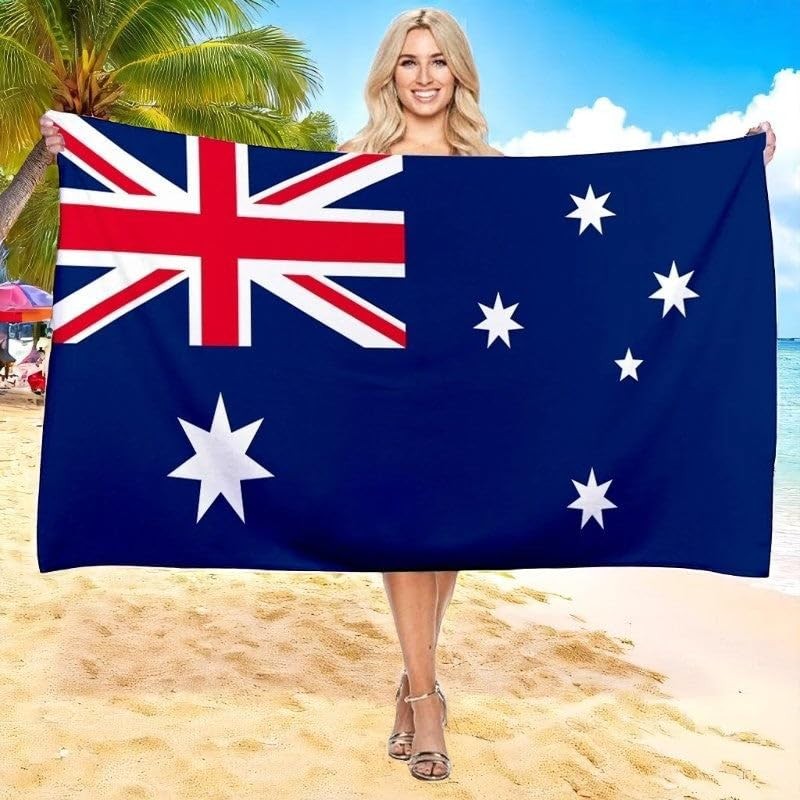fonefunshop Australia National Flag Beach Towel Quick-Dry Microfiber Absorbent for