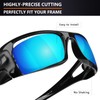 Alphax Ice Blue Mirrored Polarized Replacement Lenses for Oakley Crankcase