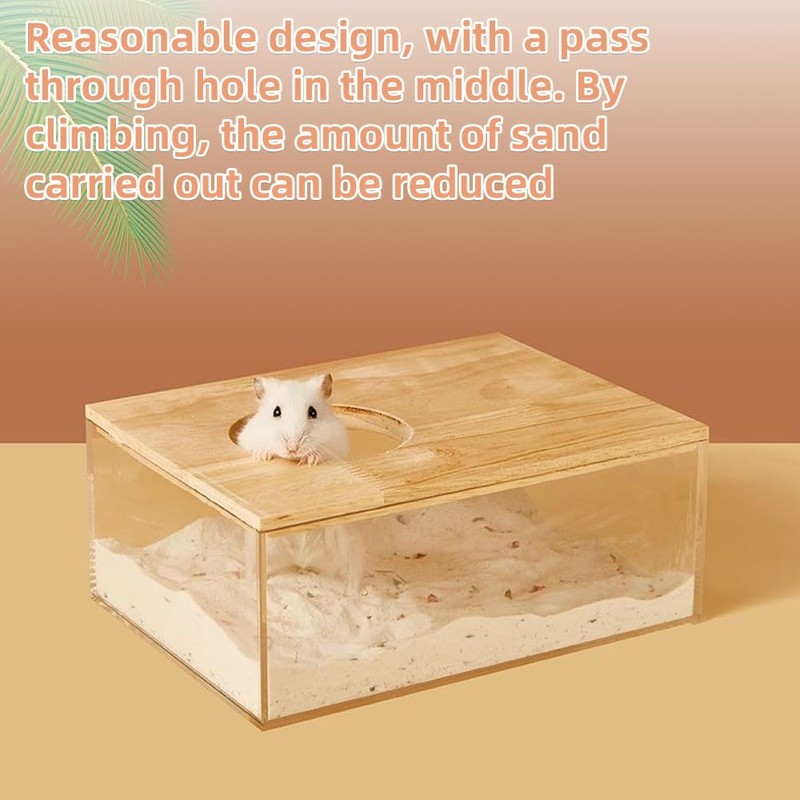 FeiFanChoice Hamster Sand Bath, 18.5x12.5x8.5 CM Transparent Hamster Bathing Sand,