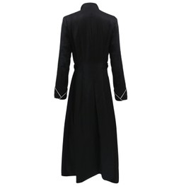 MYAYD Women Cassock Choir Cassock Church Robe Minister Robe Clergy Pulpit Liturgical Black White Handmade (3XL, Black)