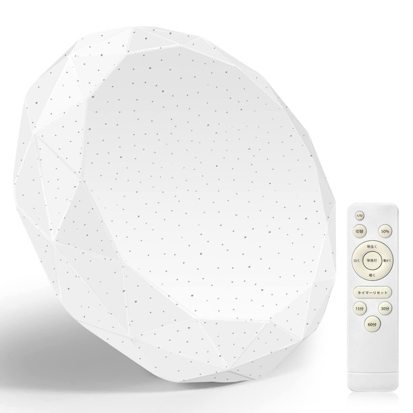 LED Ceiling Light, 4 - 6 Tatami, 24W, Japanese Instruction Manual Included, Toning/Dimmable, Daylight, Bulb Color, Remote Controlled, Dimmable Type, LED Light, Night Light Mode, Memory Function, 15 Minutes/30 Minutes/60 Minutes Sleep Timer, Entryway, Bed