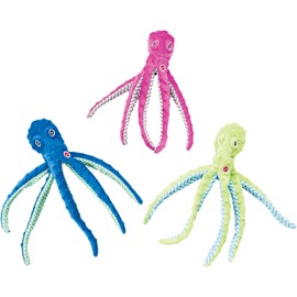 SPOT Ethical Pets Skinneeez Extreme Stuffingless Durable Squeaker Octopus Dog and Cat Toy, 16", Assorted