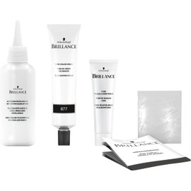 Brillance Intensive Colour Cream 877 Ash Light Brown (3 x 170 ml), Permanent Hair Colour with Diamond Shine and Care Conditioner, Colouration for 10 Weeks of Colour Intensity and 100% Grey Coverage
