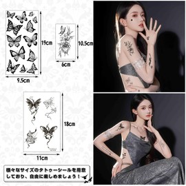 JANLOFO 94 Pcs Tattoo Stickers Butterfly Tattoo Stickers Just Apply Tattoo Flower Tattoo Sticker Body Stickers Waterproof Henna Tattoo Stickers Letters