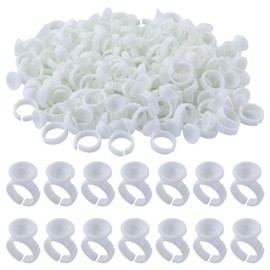 Glue Holder Rings, Pack of 120 Eyelash Glue Holder Ring, Heart Shape Eyelash Ring, Plastic Eyelash Extensions Holder, Eyelash Extension Cup, Eyelash Flower Holder for Eyelash Extensions, Pink